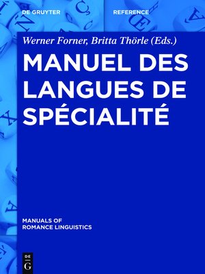 cover image of Manuel des langues de spécialité